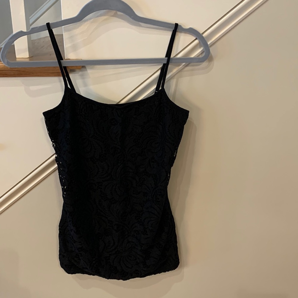 Ann Taylor adjustable tank top blue lined lace never worn